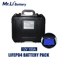 lifepo4 12v 100ah rechargeable battery pack with build in bms for solar system boat power supply ev rv refrigerator