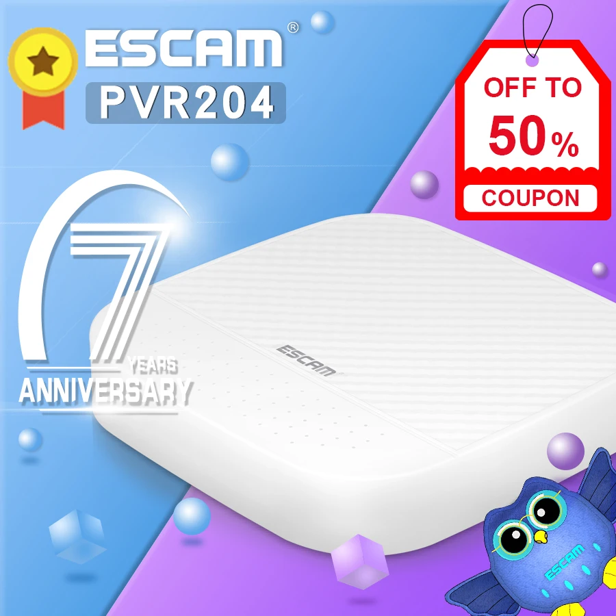 Сетевой видеорегистратор ESCAM PVR204 1080P 4 + 2 канала ONVIF с канальным облачным каналом