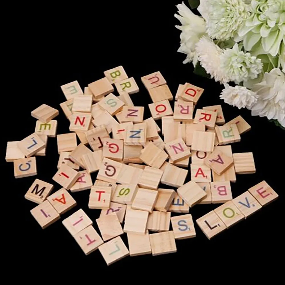 

Early Literacy Educational Toys Kids Toys 26 English Alphabet Wooden Scrabble Tiles Colorful Letters Numbers For Crafts