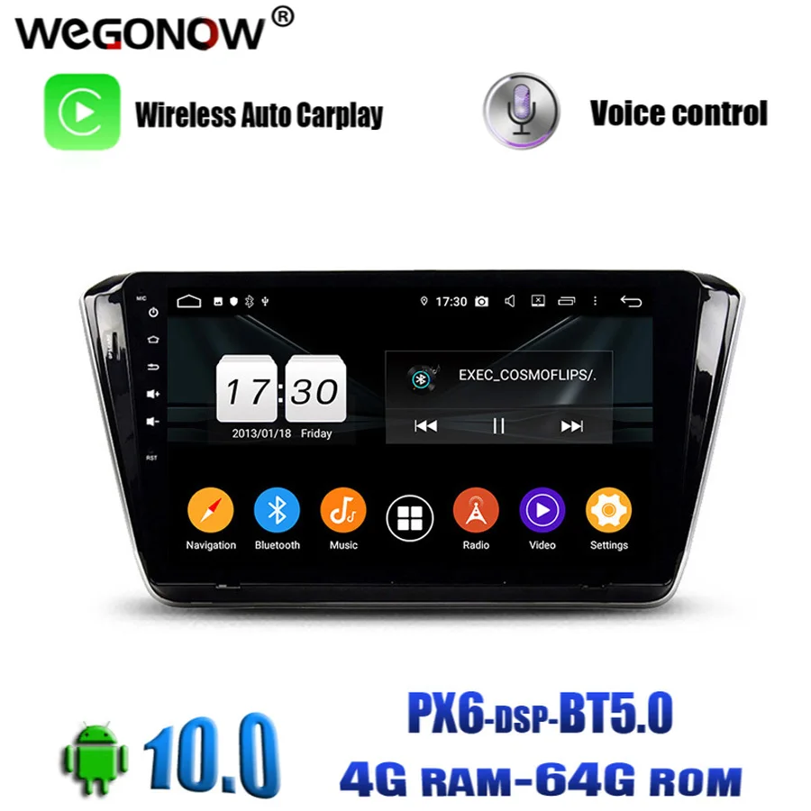 PX6 DSP IPS 10 1 &quotAndroid 0 4 ГБ 64 Встроенная память Автомобильный мультимедийный