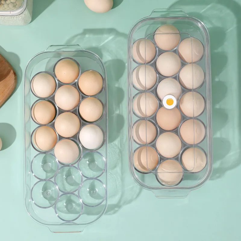 

16 Grid Egg Storage Box Portable Egg Holder for Refrigerator Household Eggs Tray Case Egg Kitchen Organizer Container SNHA91