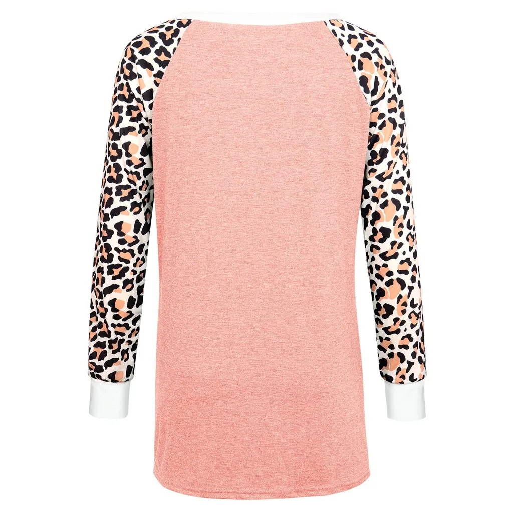 

SAGACE Women Maternity Leopard Print Autumn Long Sleeve Blouse Ladies Loose Office Shirt Female Tops Shirt