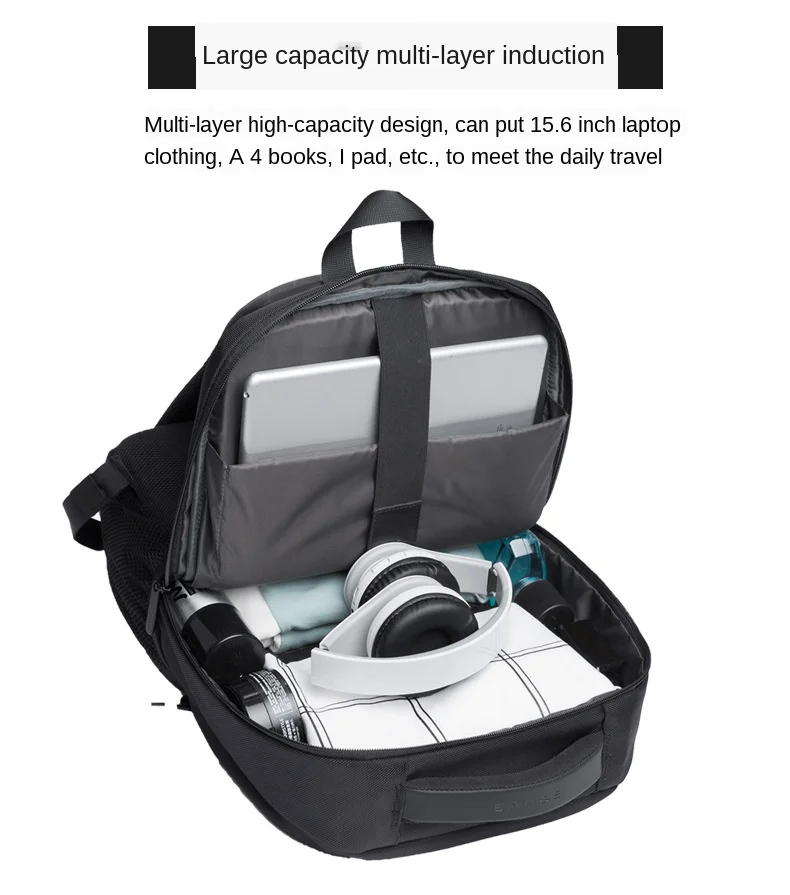 

New Large Capacity 15.6 inch Daily School Backpack Multifunctional USB Charging Man Laptop Backpack for Teenager