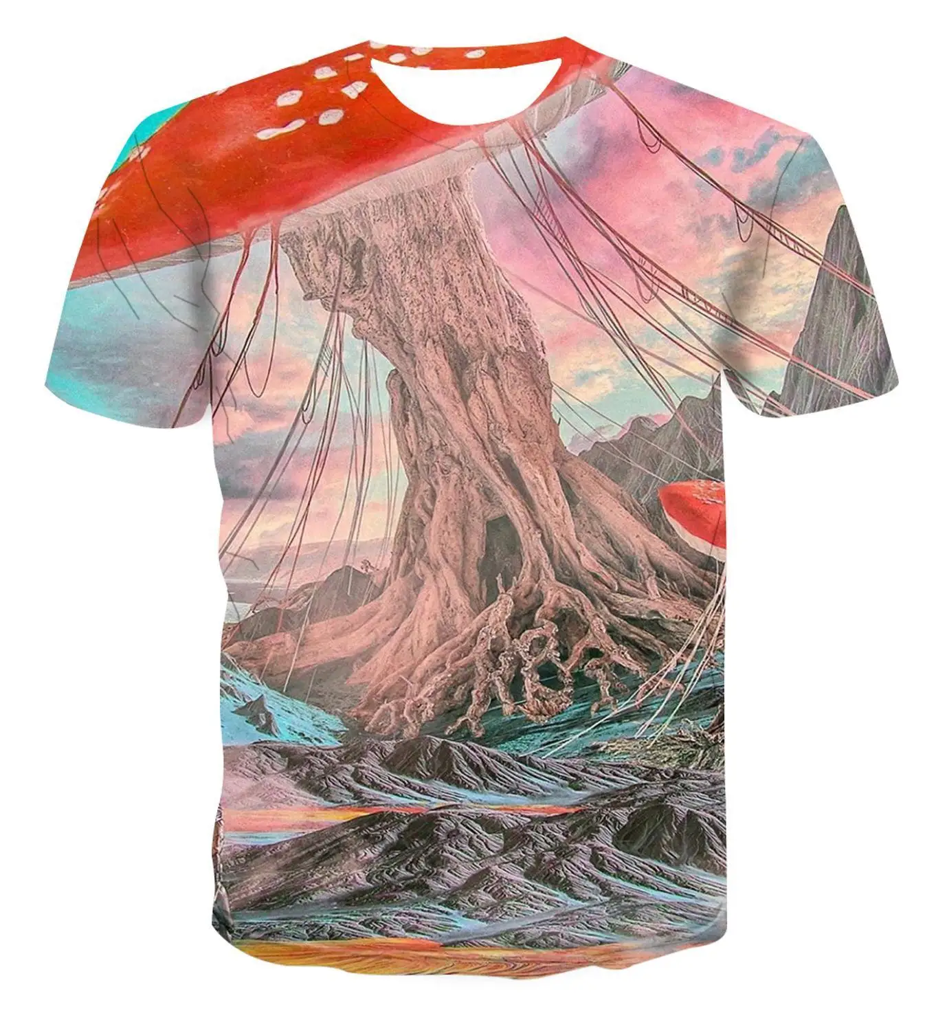 

3d New Popular New Anime Ghost /Landscape Creative Art Design Colorful Funny T -Shirt For Men 'S Short Sleeve And Street Style