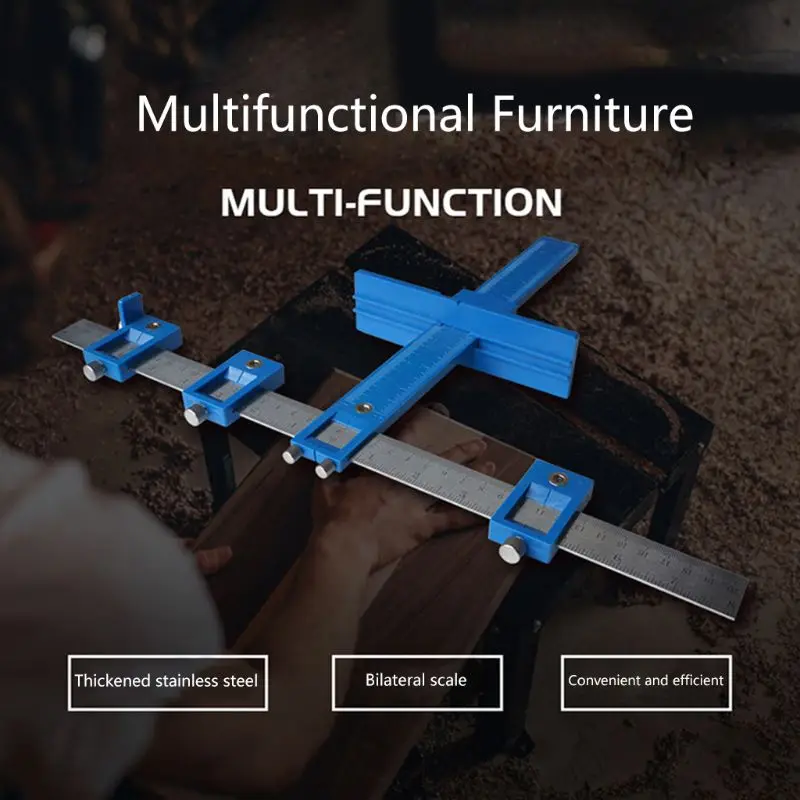 

Multi-function Drill Punch Locator Furniture Adjustable Drilling Dowelling Hole Saw Locator Woodworking Joinery Hand Tool
