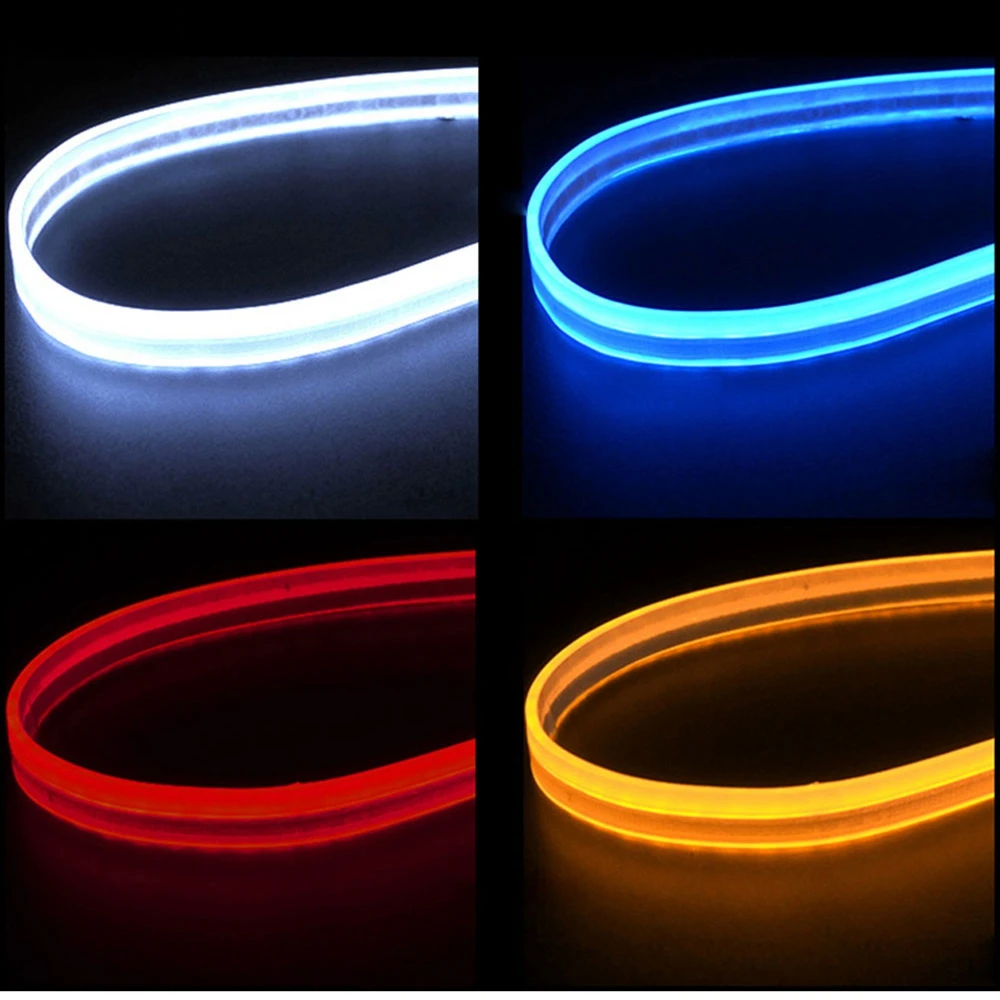 

2pcs LED DRL Car Daytime Running Light Auto Waterproof Flexible Strip Headlights White Turn Signal Yellow Brake Flow Lights 12V