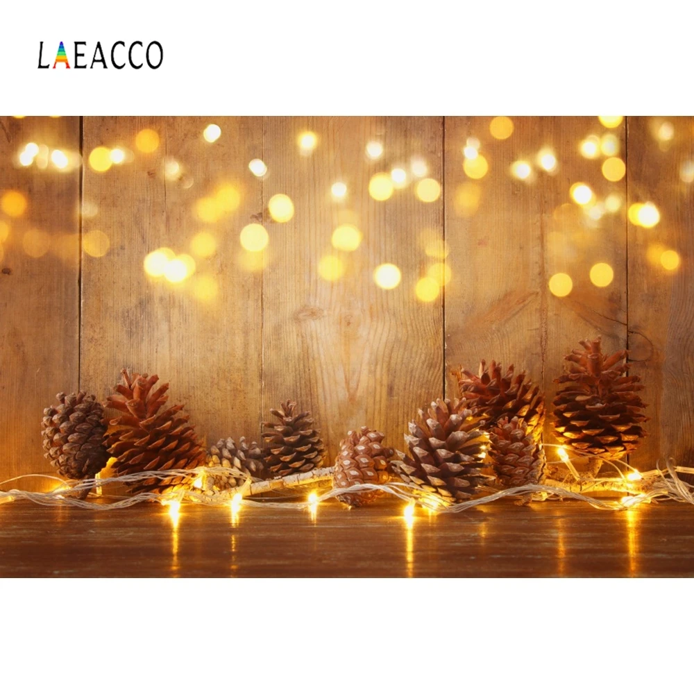 

Laeacco Christmas Photophone Wooden Board Lights Stars Snowflake Photography Backdrops Photographic Backgrounds For Photo Studio