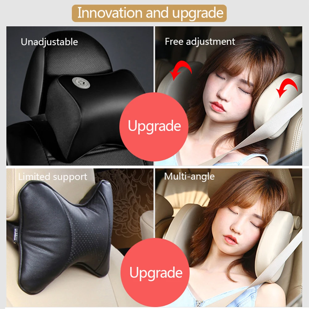 

Universal Car Headrest Neck Cushion Interior Auto Neck Adjust Cotton Cushion Head for Travel Rest Pillow Protector Accessories