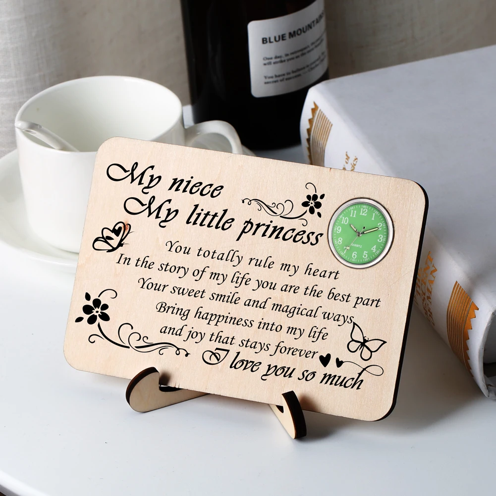 Для моей принцессы деревянные часы на заказ текстовые декоративные аксессуары