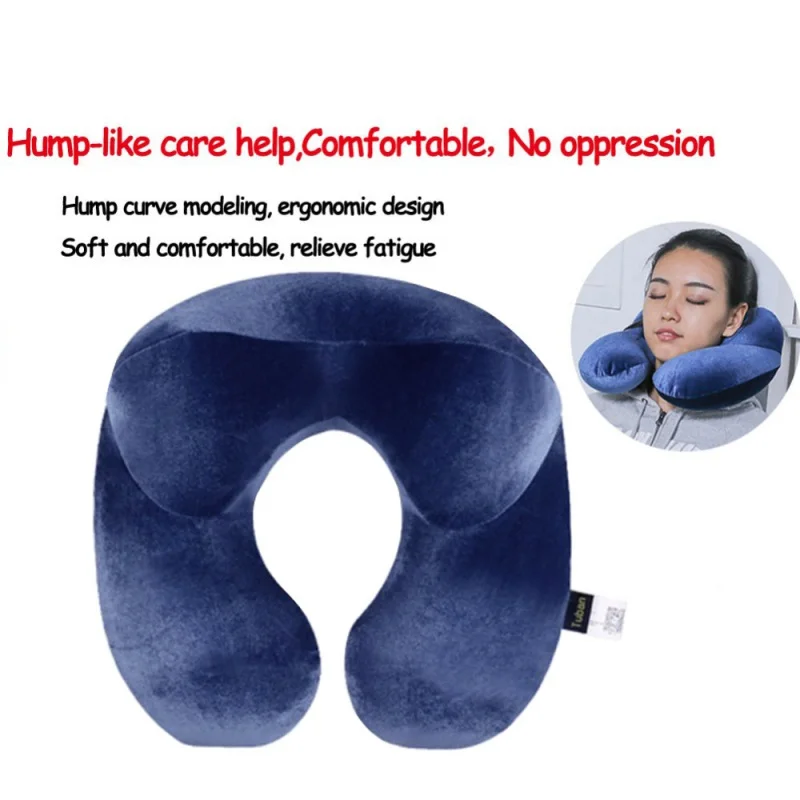 

1pcs New U Shaped Travel Pillow Airplane Car Inflatable Pillows Neck Support Headrest Cushion Comfortable Sleep Pillows A