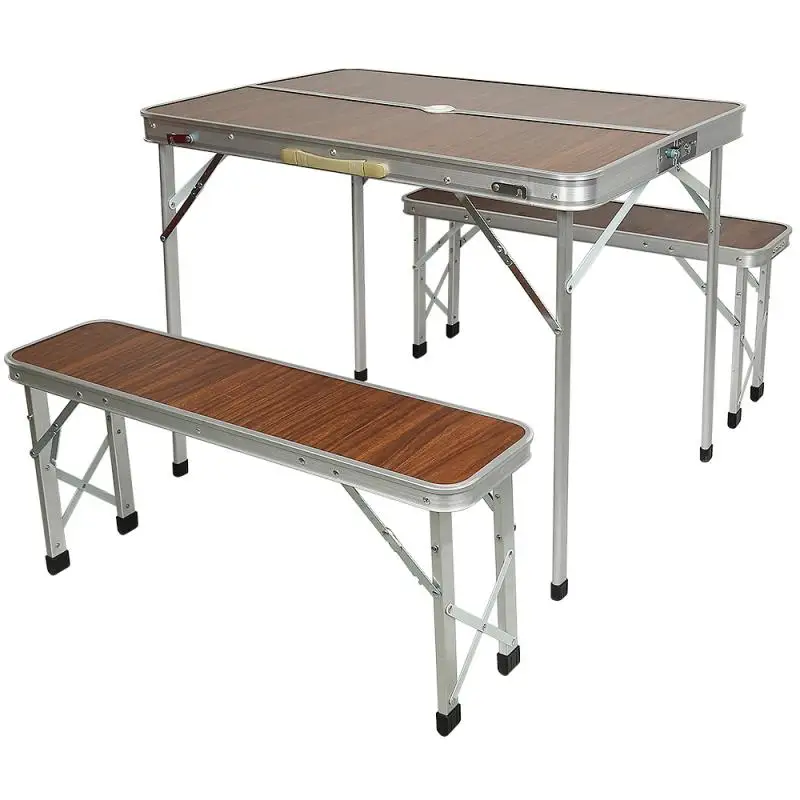 저렴한 야외 휴대용 접이식 테이블 의자 캠핑 알루미늄 합금 피크닉 테이블 방수 초경량 내구성 접이식 테이블 책상 HWC
