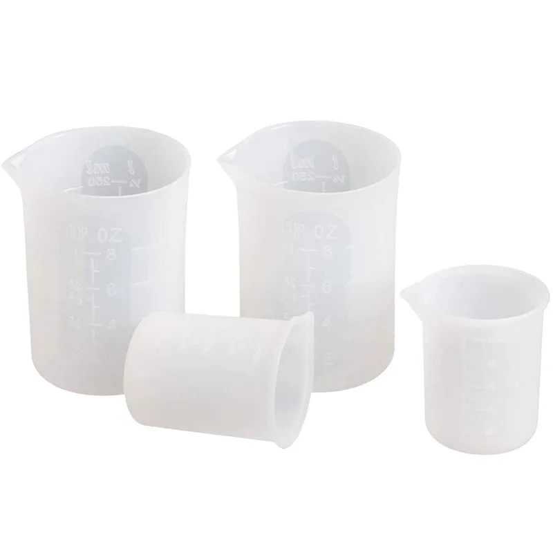 

4 шт. Силиконовые Измерительные Чашки силиконовые чашки для смешивания эпоксидная смола чашки клей инструменты для литья формы, искусство ...