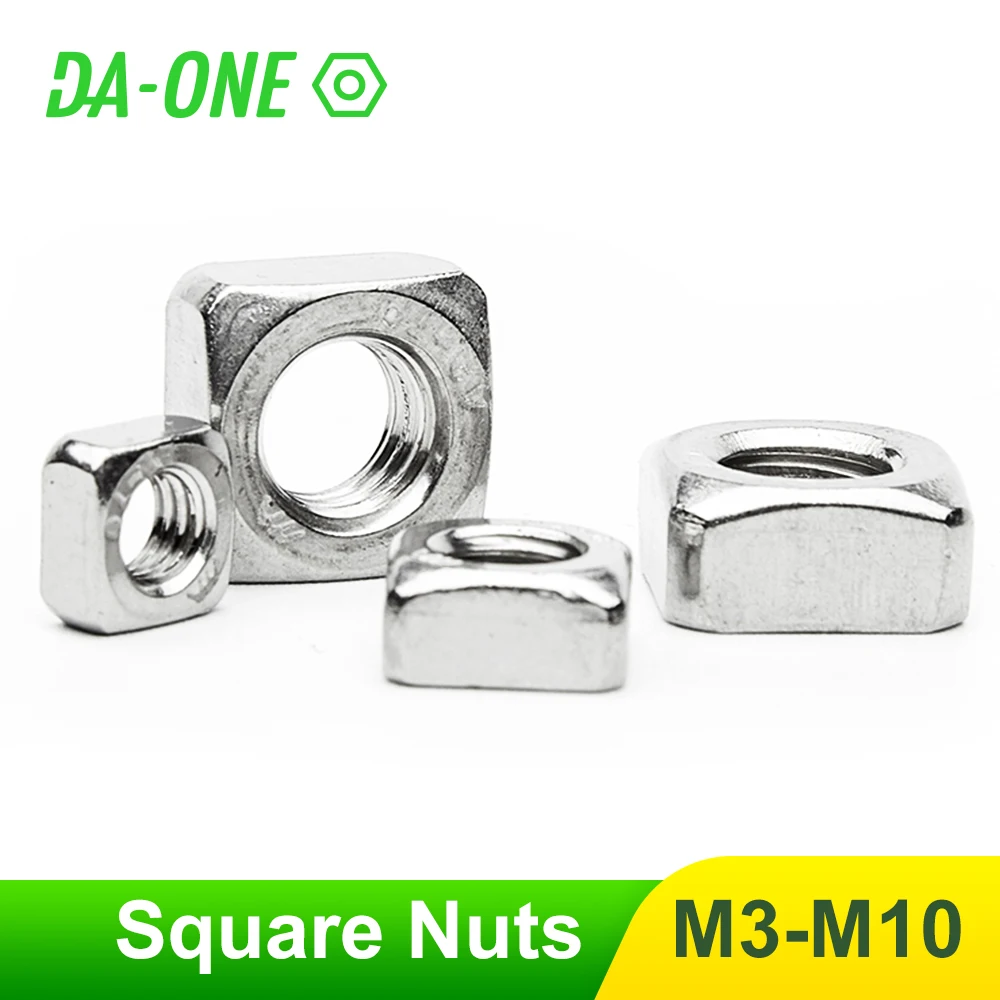 

2/50 Pcs M3 M4 M5 M6 M8 M10 DIN557 GB39 304 Stainless Steel High Quality Square Nuts Metric Threaded Nut Foursquare Quadrate