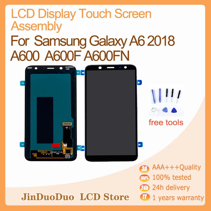 

OLED LCD For Samsung Galaxy A6 2018 A600 A600F A600FN Display Touch Screen Panel Digitizer Assembly Lcds Replacement Part
