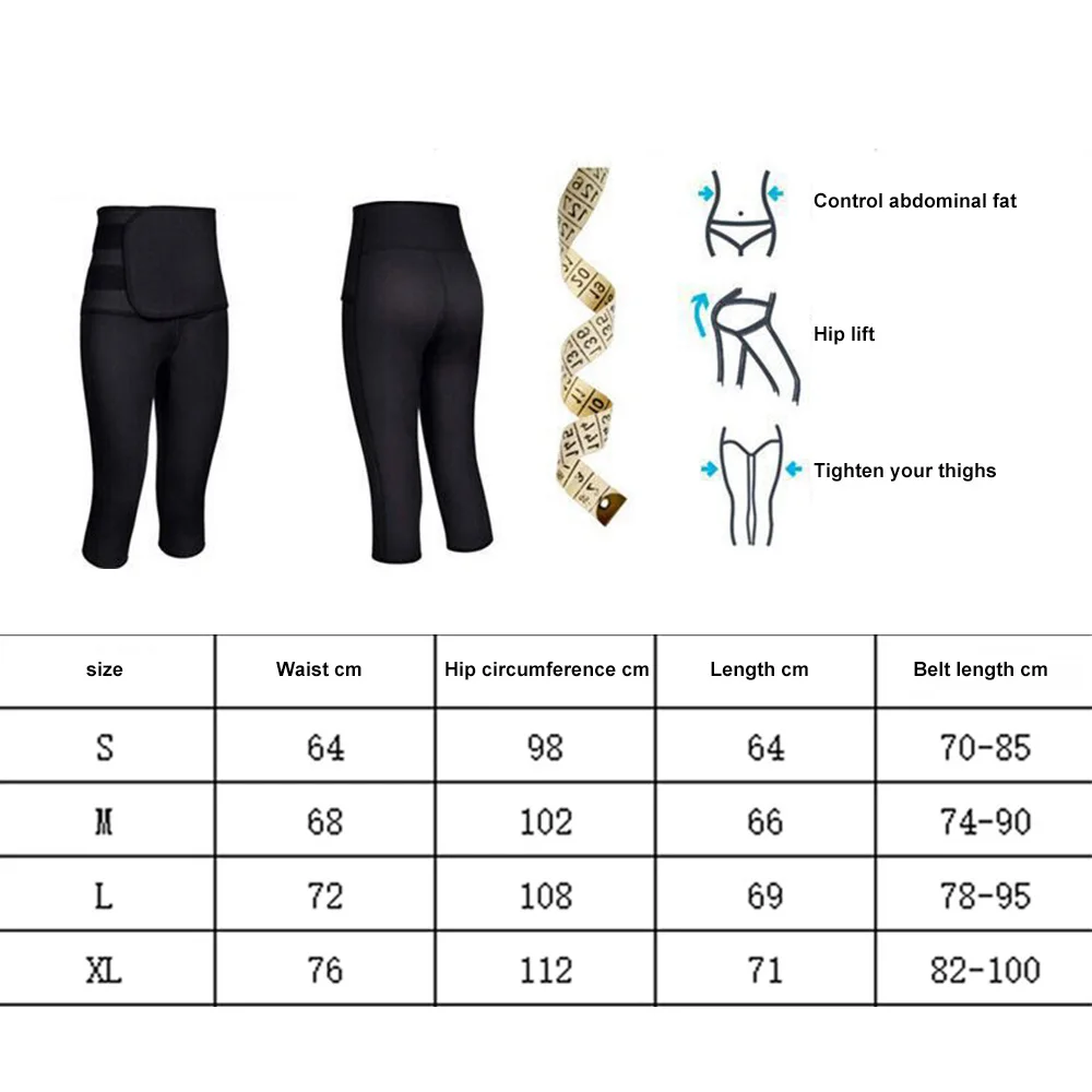 

Waist Shaper Sweat Pants Strong Tummy Control Sport Fitness Waist Trainer Slimming Short Neoprene Sweat Shapewear Legs Slimmer