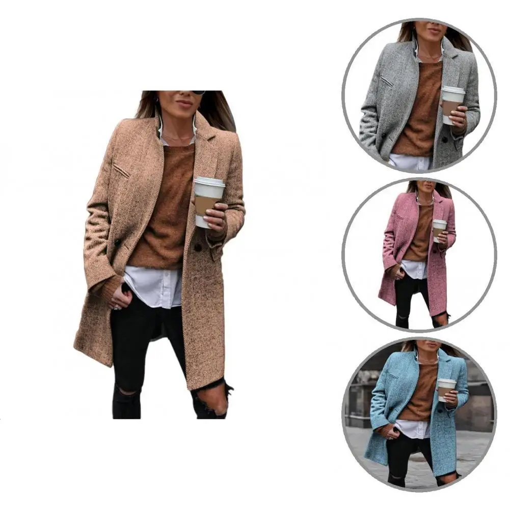 

Stylish Cardigan Long Trench Coat Women Jacket Outerwear Turn-down Collar