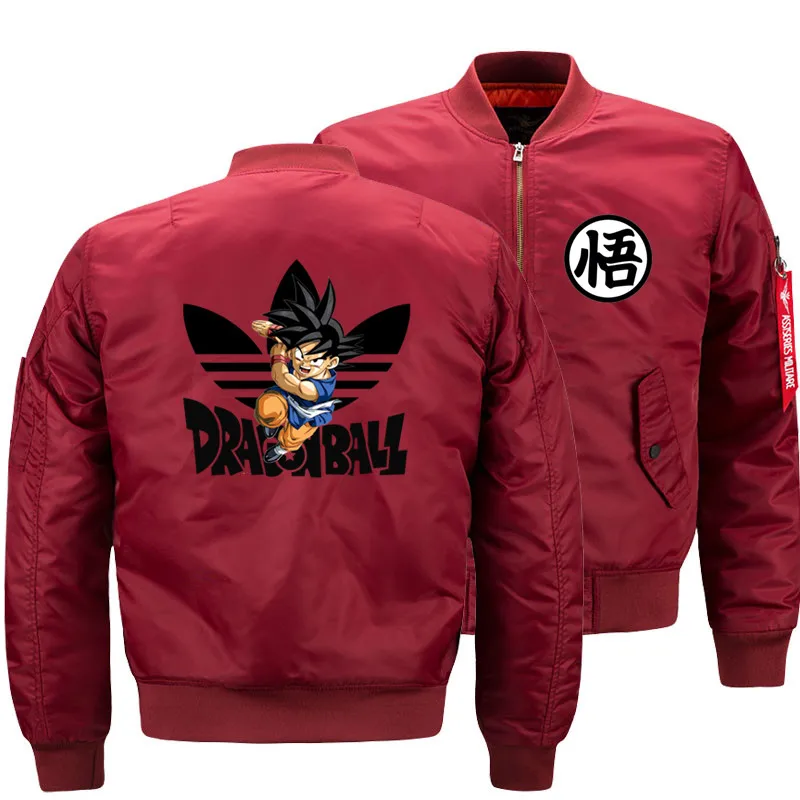 Work clothes Men Bomber Jackets Dragon Ball Z Super Son Goku Cosplay Vegeta Flight Jacket Pilot Air Force Military Motorcycle | Мужская