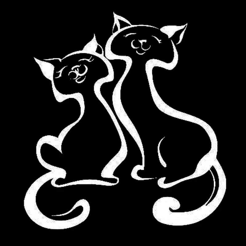 

16cm*15cm Cute Cat Animal Car Sticker Decor Vinyl Decals Car-Styling Black/Silver