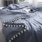 Летнее одеяло, свежее розовое лоскутное одеяло, стеганое одеяло с маленькими шариками, мягкое покрывало, однотонное покрывало для кровати