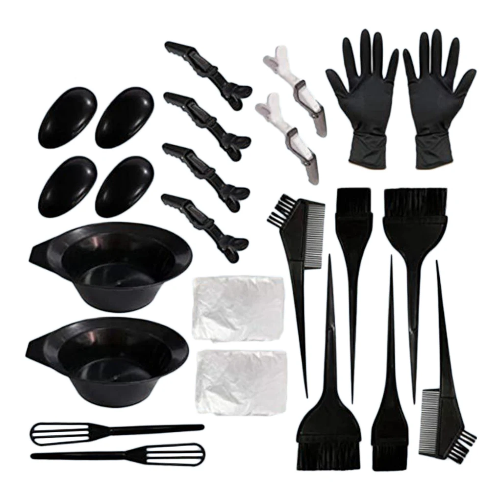 Ing Mixing Bowl Salon Hair Brush Comb Earcap Hair Clips Dyeing Cape Barber Kit Hair Tint Tool Hair Dye Kit