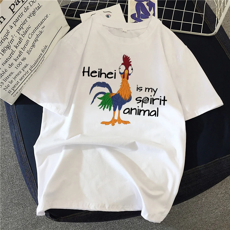 

New Korean Style Picture Puzzle Kawaii White T Shirt Animal Print Series Short-sleeved fashion casual Tshirt Oversize Women Tops