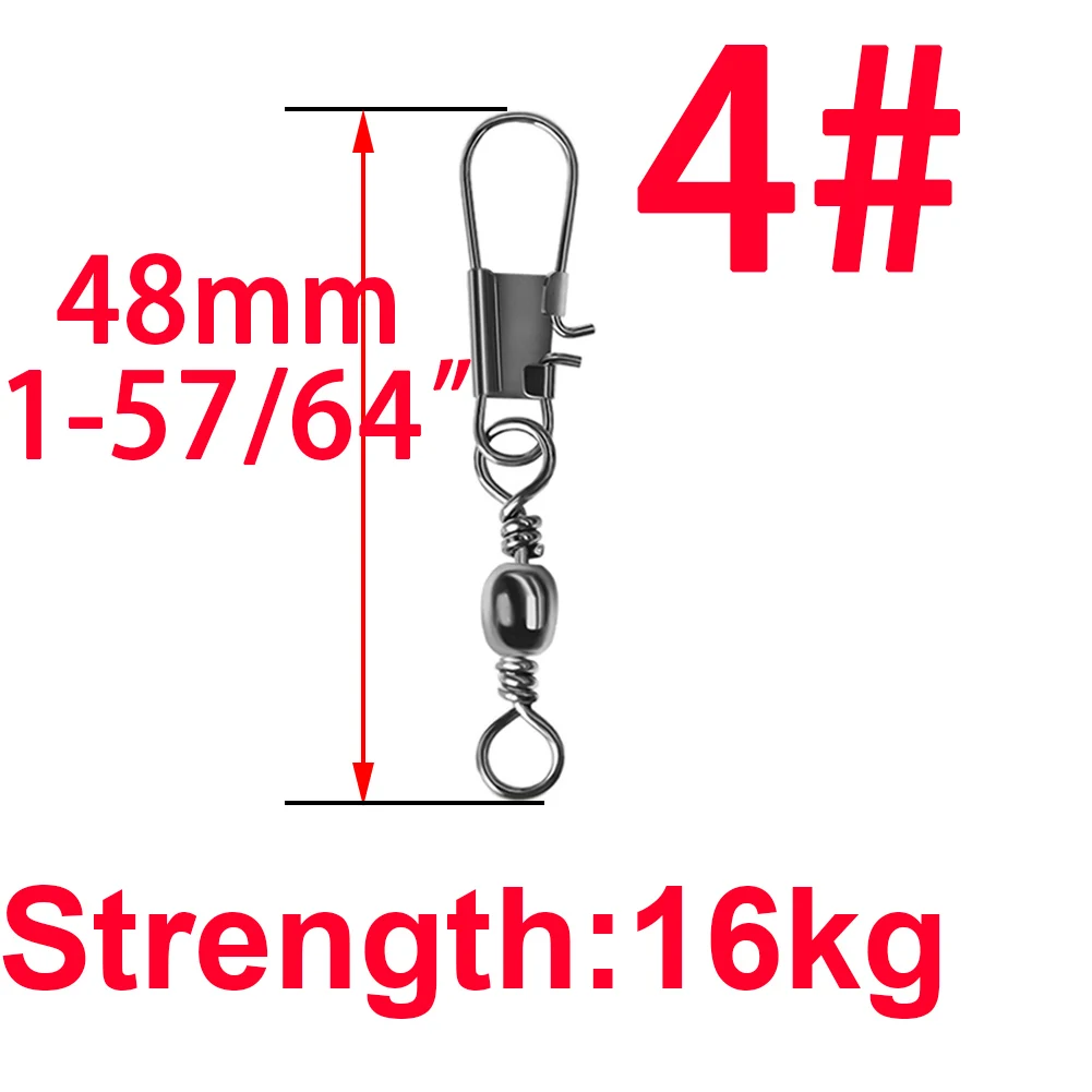 Number 4 100PCS 4#6#7#8#10#12# 14# High Carbon Steel Interlock Snap Ball Bearing Swivel Rolling Solid Rings Fishing Connector Boat Hooks - Цвет: Number 4