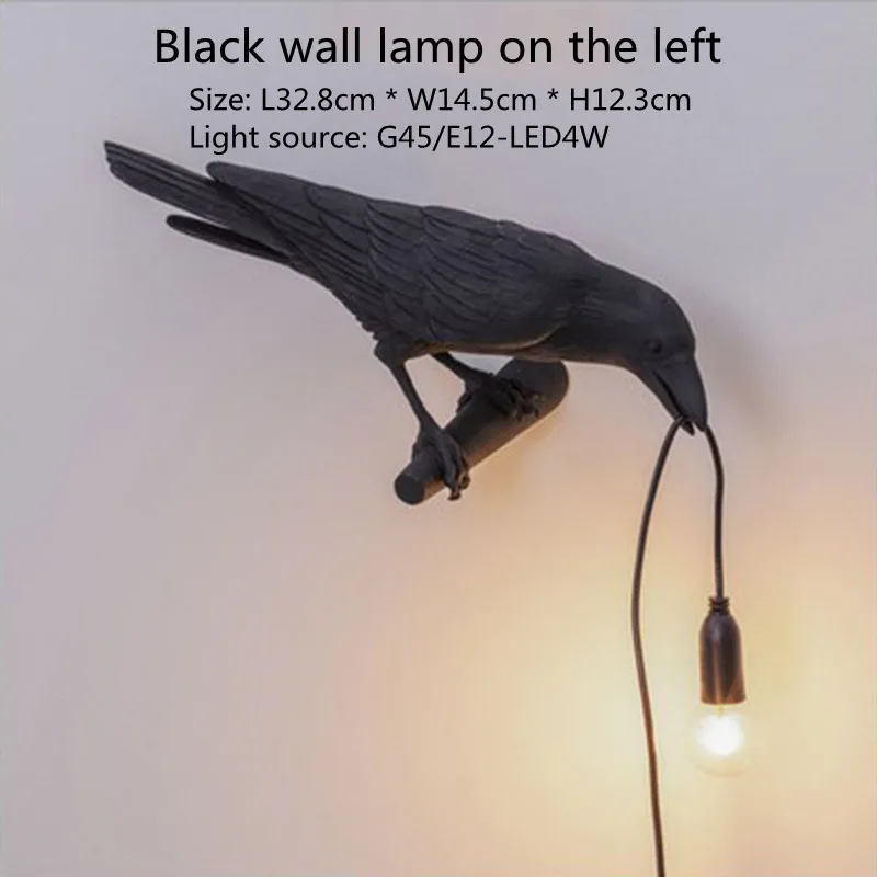 

LED Wall Lamp with Plug In Cord Living Room Bedside Lights Aisle Restaurant Home Decor Bird Wall Light Designer Lucky Bird Lamp