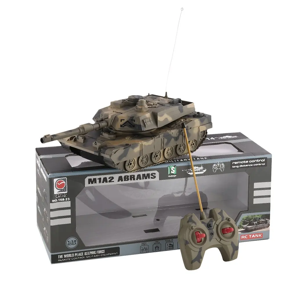 1:14 4CH Моделирование RC Военный танк вращающийся светильник музыка пульт
