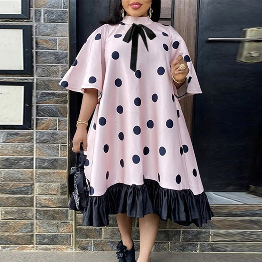 Винтажные коктейльные платья 2020 с оборками в горошек плиссированные лоскутные