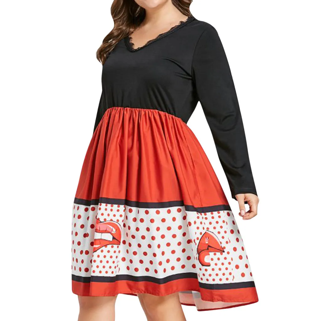 Женское платье в стиле ретро SAGACE летнее с v образным вырезом и длинными рукавами