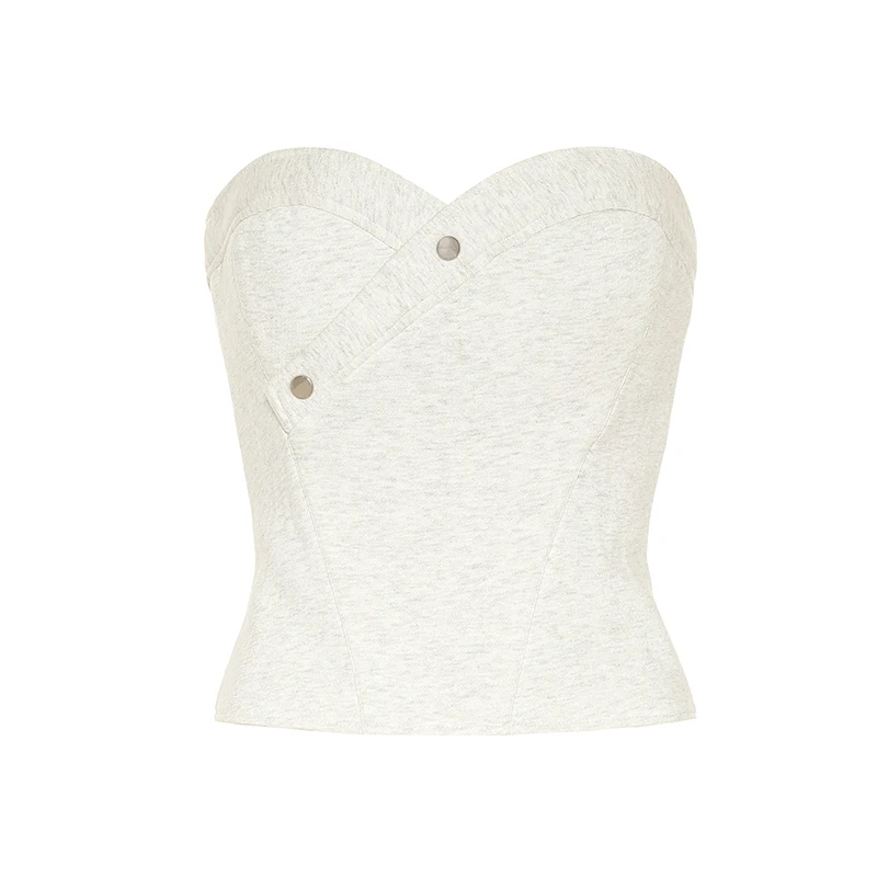 

2021 summer fashion tube top top NEW high quality cotton button design irregular bottoming vest women's party sexy tube top