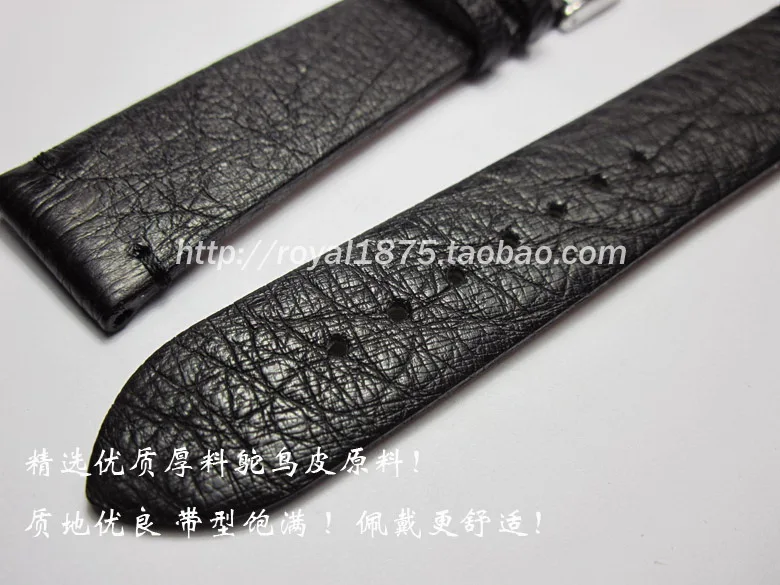 Ремешок сменный для мужских часов мягкий винтажный кожаный браслет из страуса