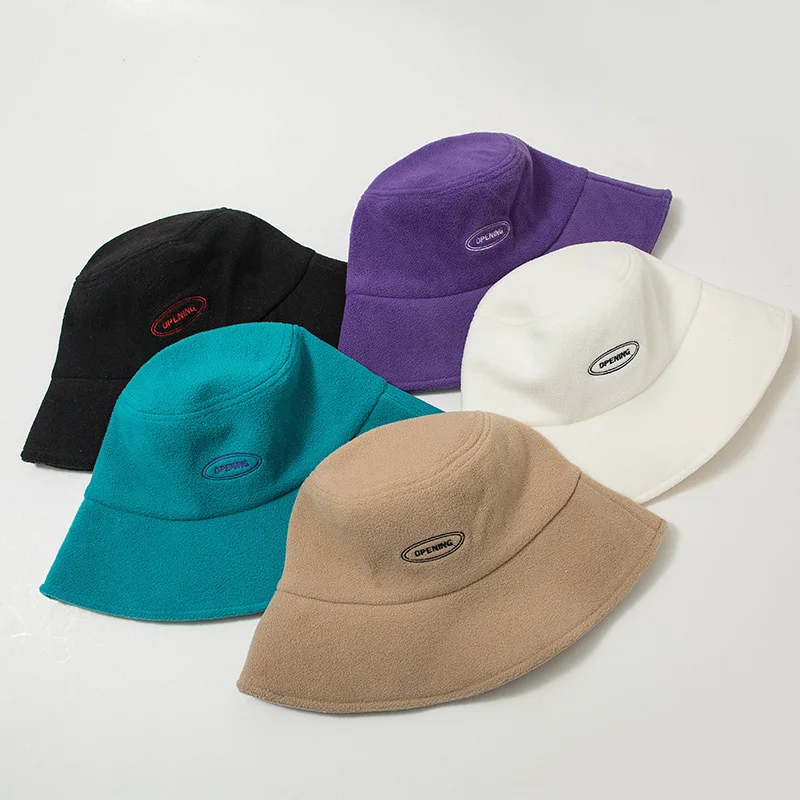 Женская корейская версия утолщенной рыбацкой шляпы однотонная ведро шапка осень и зима ретро теплая повседневная многофункциональная прекрасная шляпа.