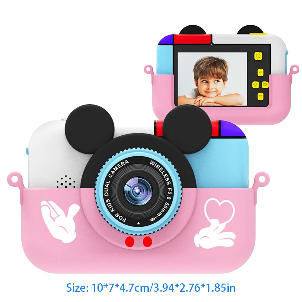 

Children Mini Digital Camera Mic 2.4 Inch IPS Screen 1080P HD Camera Video Selfie Mini SLR Children Toy Camera Birthday Gift