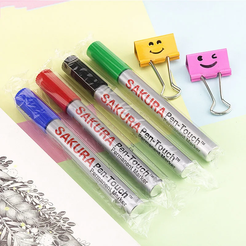 

1pcs Japanese Cherry Blossom Permanent Marker Colorful Oily Marker Pens for Paper Metal CD Marking Paint Marker School Supplies