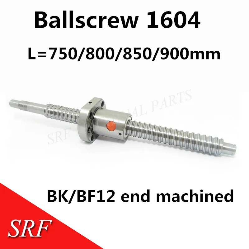 16 мм RM1604 шариковый винт 1 шт. SFU1604 L = 750/800/850/900 рулонный C7 с шариковая гайка BK12/BF12