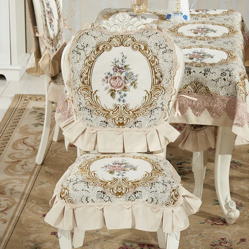 Covers Dining Room Non-slip Jacquard Floral Lace Seat Cushio