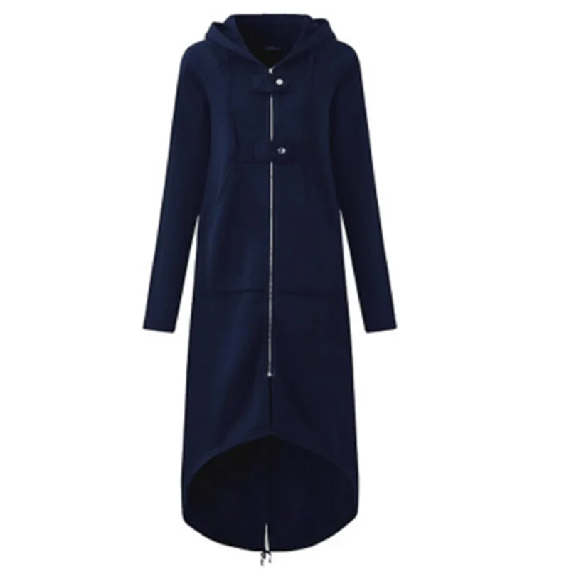 Navy blue Толстовки для женщин хит 4 хлопок цвета пуловеры пушистые повседневные колдовство женские панк готика вера длинные модные толстовки - Цвет: Navy blue