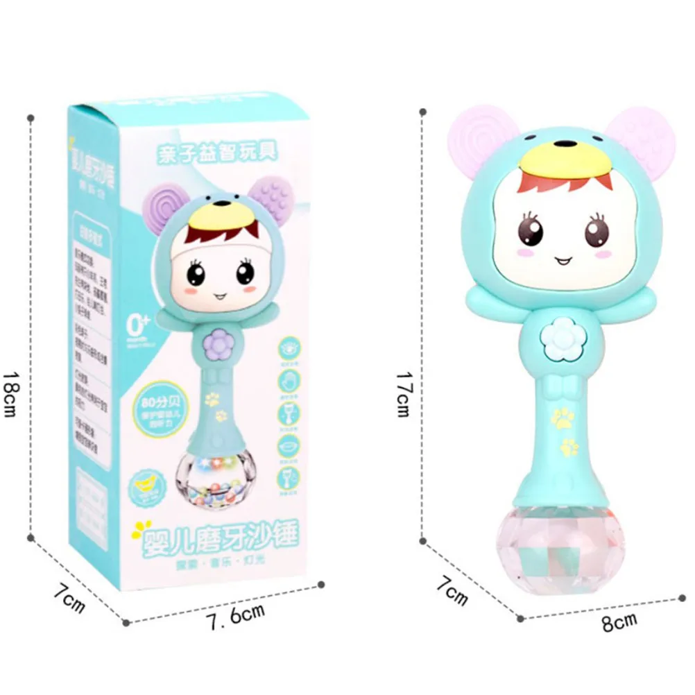 3 цвета детская погремушка музыкальный песок молоток игрушка мигающий пазл для