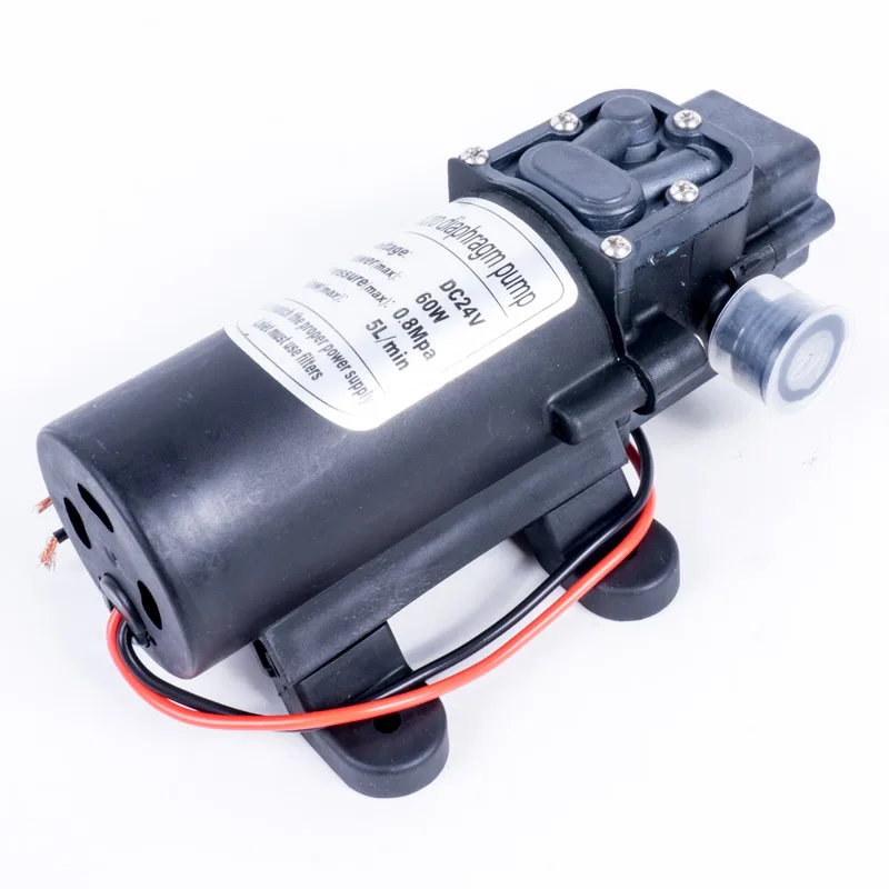DC 24 V 130PSI 5L/min 60W Электрический водяной насос черный микро высокого давления диафрагма распылитель водяного насоса Автомойка 24 V