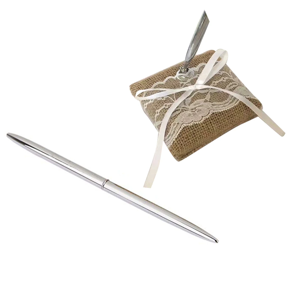 Новинка Свадебная вечеринка серебряная Гостевая книга ручка для подписи