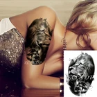 Водостойкая Временная тату-наклейка, Лев, король, большой лес, животное, дерево, флэш-тату, искусство рук, спины, ног для женщин и мужчин