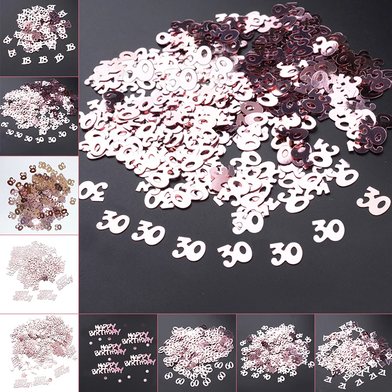 

15g Sequins Craft DIY Decoration Birthdays Number Rose Gold Table Digital Supply