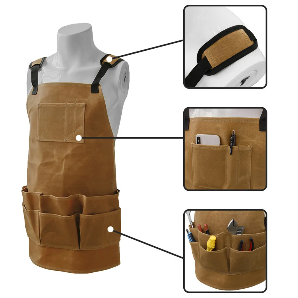 Вощеный холст ретро фартук для гаража сада оборудования мастерской