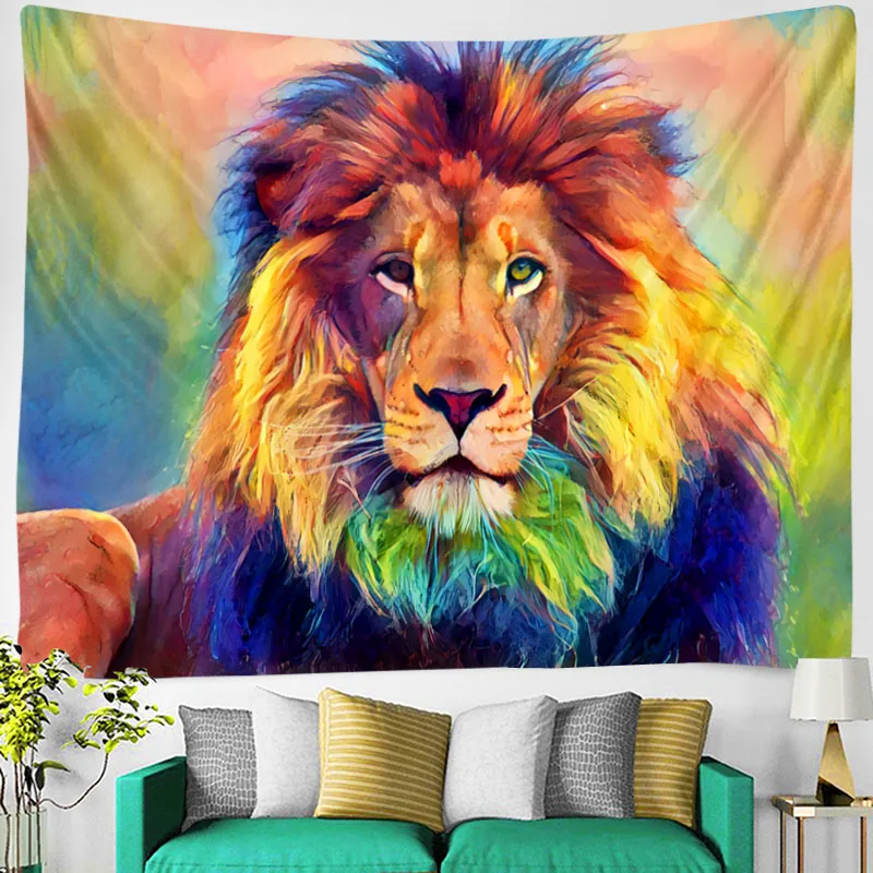 Гобелен Мандала макраме настенный психоделический Лев Бохо домашний гобелен