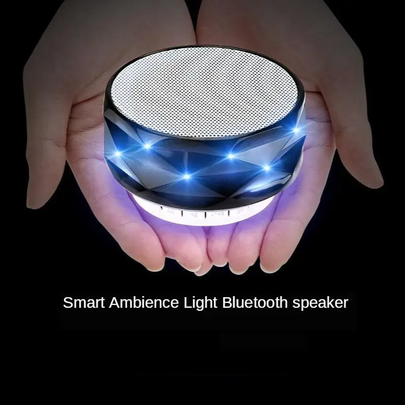 Speaker Colorful Light Wireless Bluetooth Subwoofer Small Steel Gun Card Instert Outdoor Mobile Phone Computer Loud | Электроника