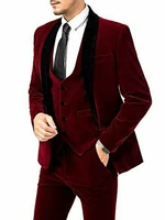 new arrival velveteen groomsmen shawl lapel groom tuxedos men suits weddingprom best blazer jacketpantsvesttie c170