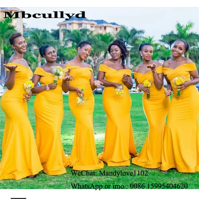 Mbcullyd африканские платья подружки невесты с русалочкой длинные 2020 золотые