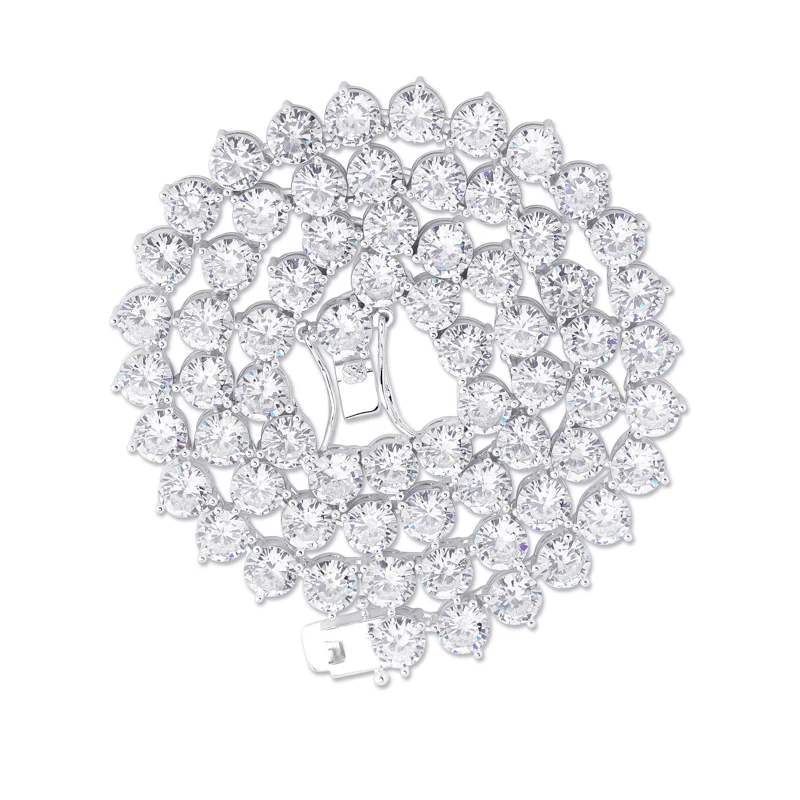 TOPGRILLZ Bling 3 зубец теннисная цепочка ожерелье 4 мм 6 мм мужская хип хоп Шарм Золото/Серебро Цвет ювелирные изделия Iced Out AAA кубический цирконий
