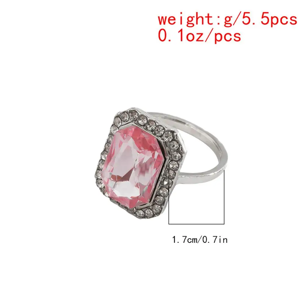 

Salircon Luxury Pink Rhinestone Rings for Women Fashion Crystal Wedding Rings Decorations for Girls Gothic Jewelry 2020 Trend